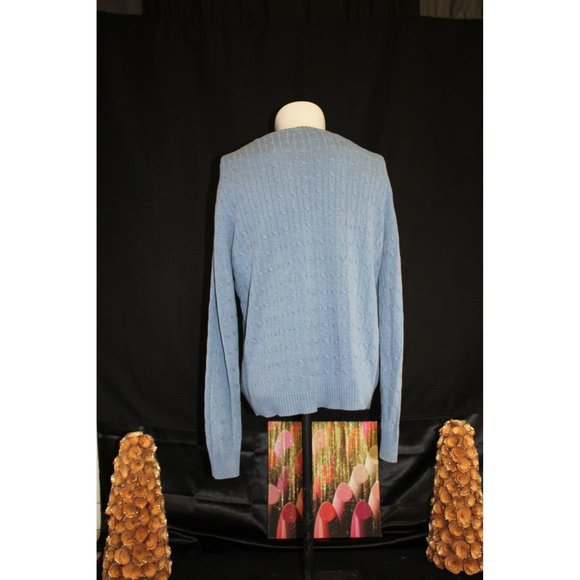 Banana Republic Cable knit sweater (Large) Light Blue - Picture 3 of 12